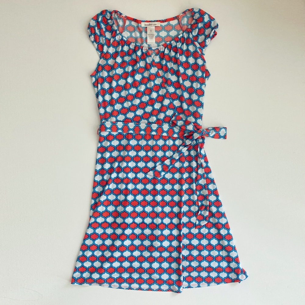Laundry by Design Geometric Print Faux Wrap Dress